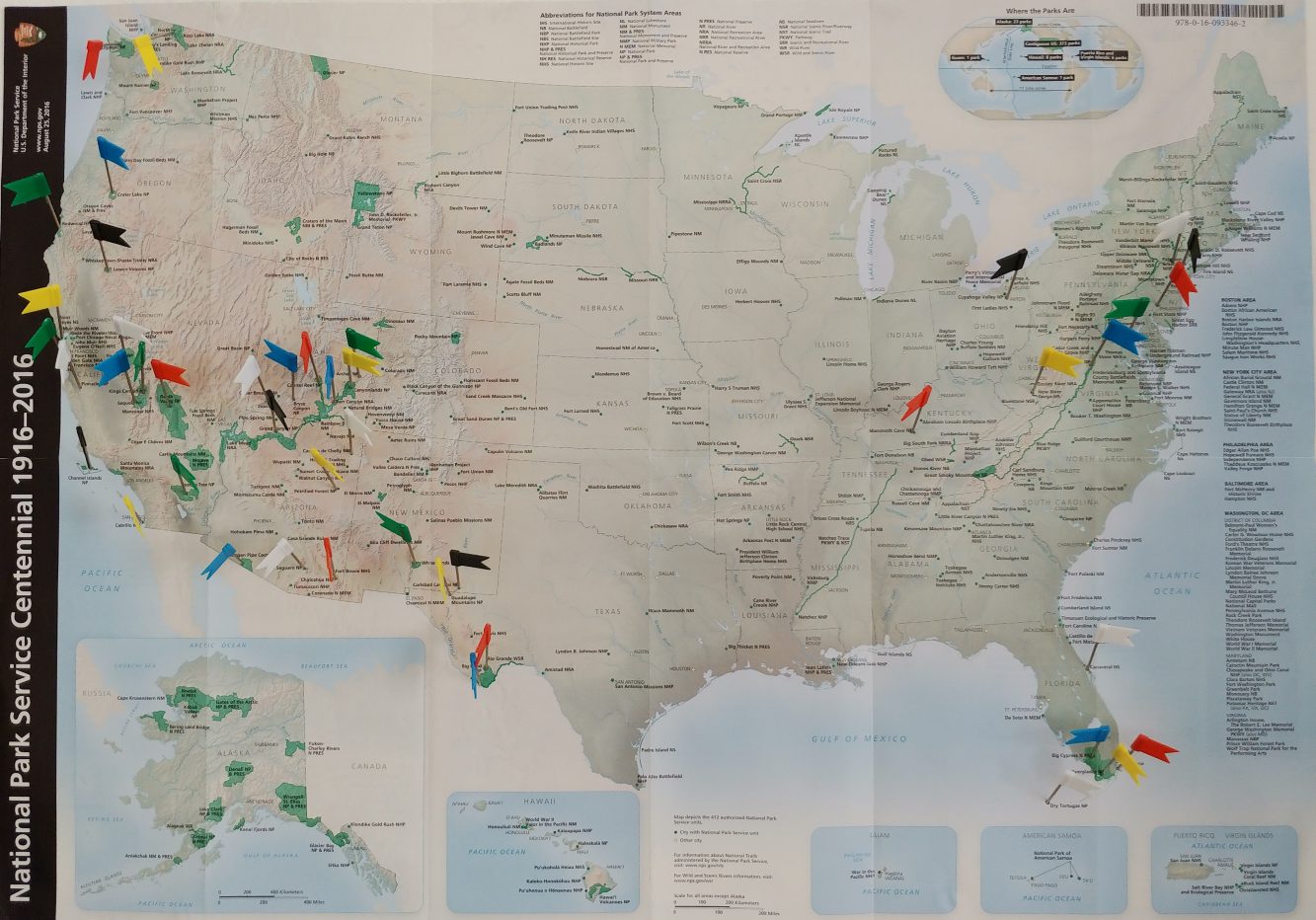 Karte der Nationalparks der USA